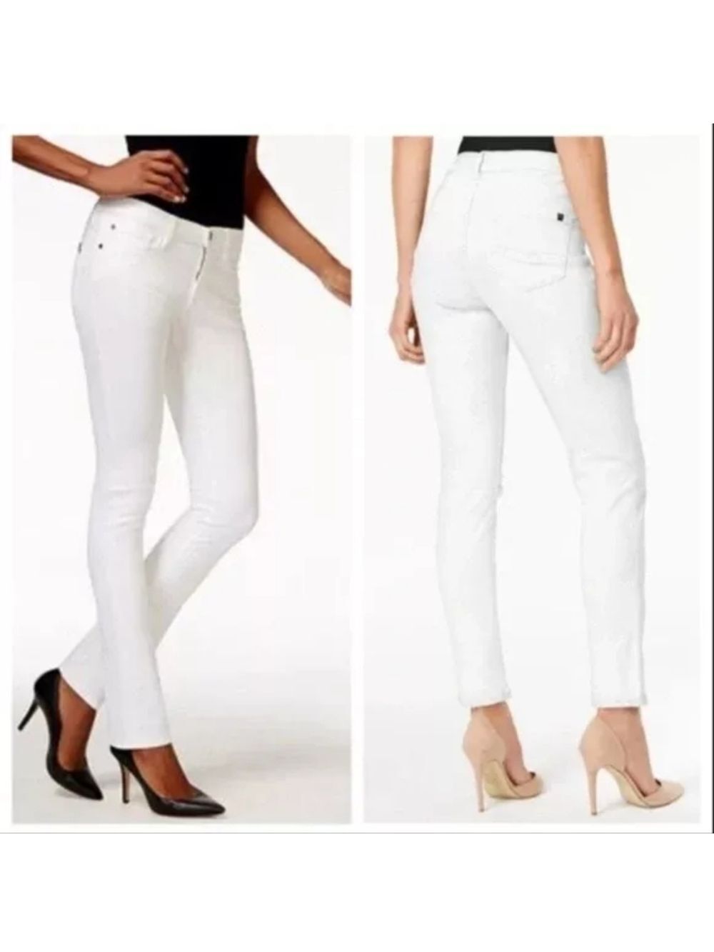 Buffalo David Bitton Misha Mid Rise Straight Leg Stretch Denim Bootcut White